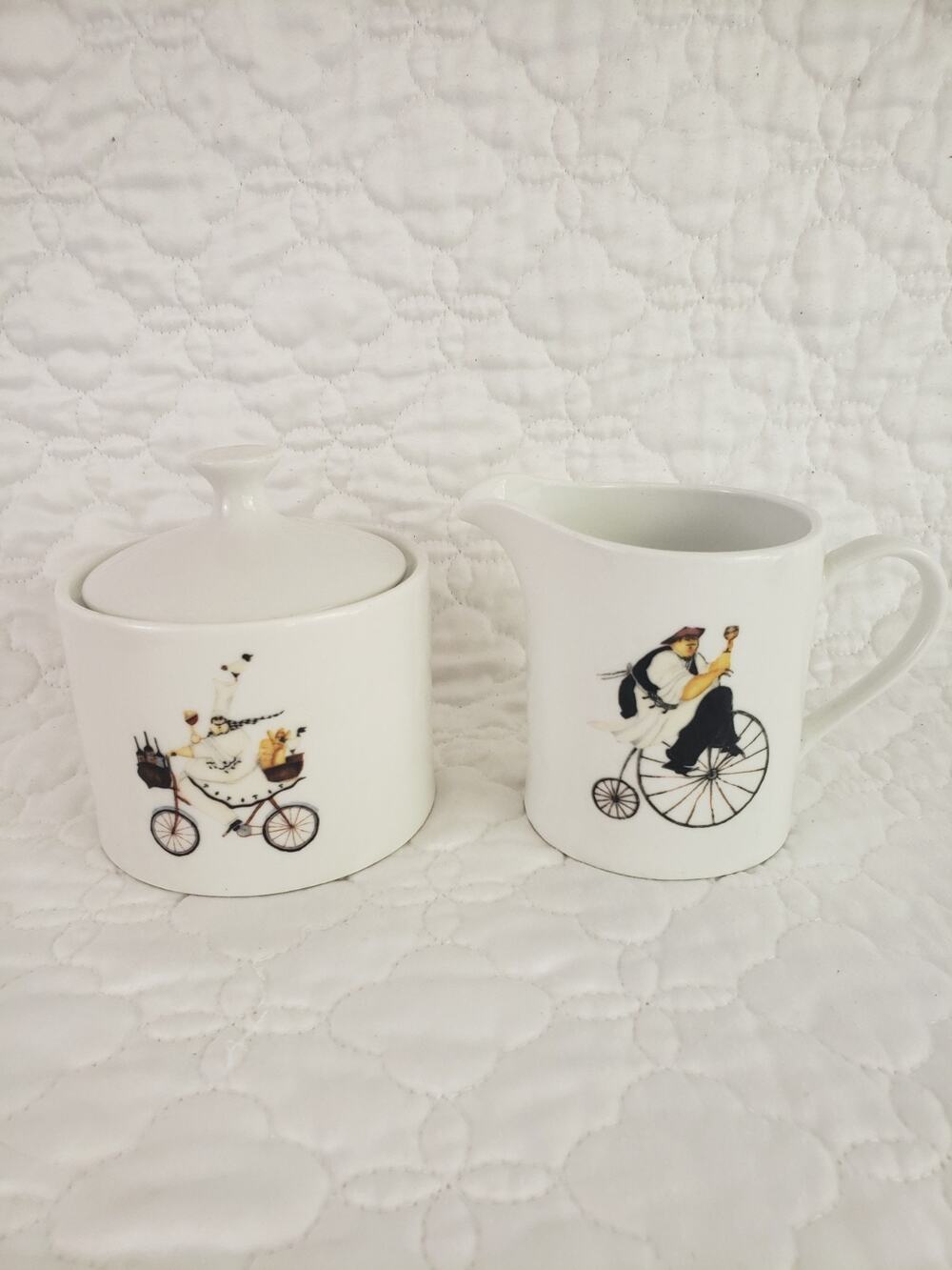 ONEIDA Chefs to Go 2004 Jennifer Garant Stoneware Creamer & Sugar Bowl Set